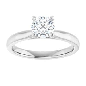 Rings 14K White 5.8 mm Round Solitaire Engagement Ring Mounting