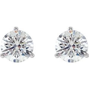Earrings 14K White 2 CTW Natural Diamond Stud Earrings
