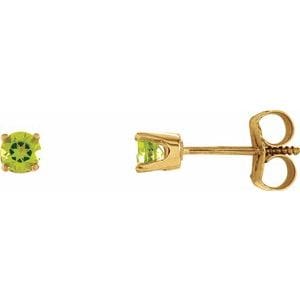 Earrings 14K Yellow Imitation Peridot Youth Earrings