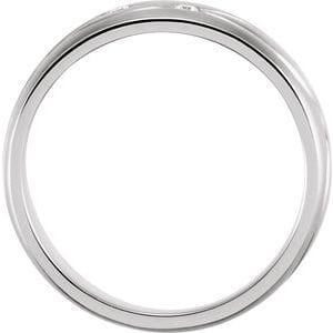 Rings 14K White 1/5 CTW Natural Diamond Grooved Band Size 7