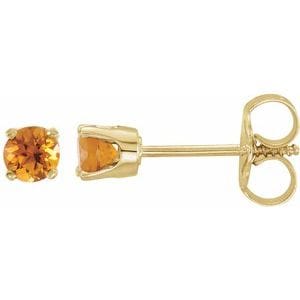 Earrings 14K Yellow Imitation Citrine Youth Earrings