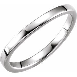 Rings Platinum 1.65 mm Ladies Stackable Band Size 6.5