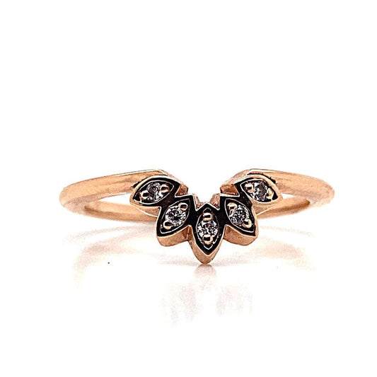 14K ROSE GOLD .09 CT TW CURVE MARQUISE SHAPE NESTING BAND