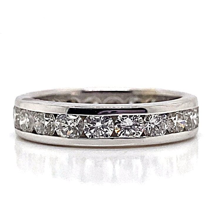 14K WHITE GOLD 2.25CT TW DIAMOND CHANNEL SET ETERNITY BAND SIZE 6