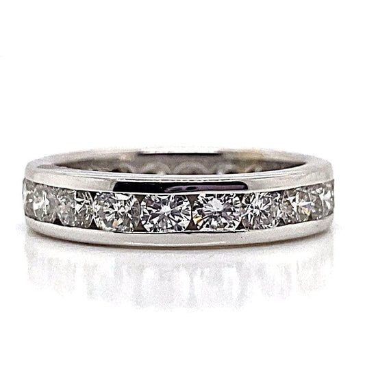 14K WHITE GOLD 2.25CT TW DIAMOND CHANNEL SET ETERNITY BAND SIZE 6