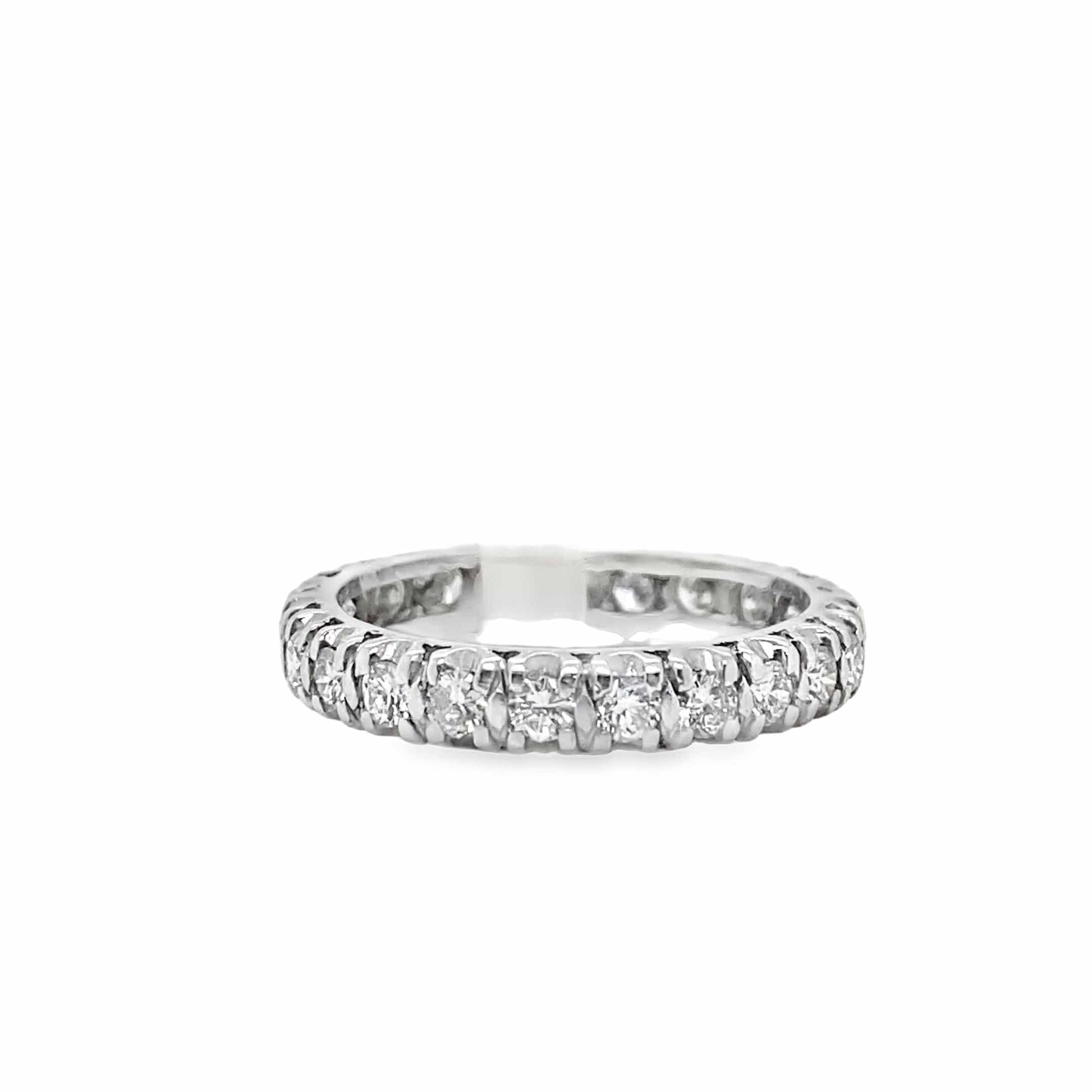 1.0 CT DIAMOND ETERNITY BAND, 14K WHITE GOLD, SIZE 6