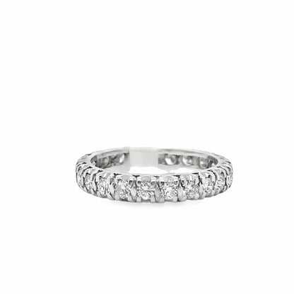 1.0 CT DIAMOND ETERNITY BAND, 14K WHITE GOLD, SIZE 6