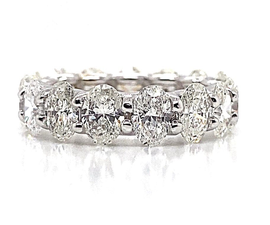 14K WHITE GOLD 6.75 CT TW NATURAL OVAL DIAMOND LADIES ETERNITY BAND
