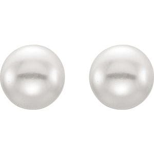 Earrings Sterling Silver 6-7 mm Cultured Pink Freshwater Pearl Earrings