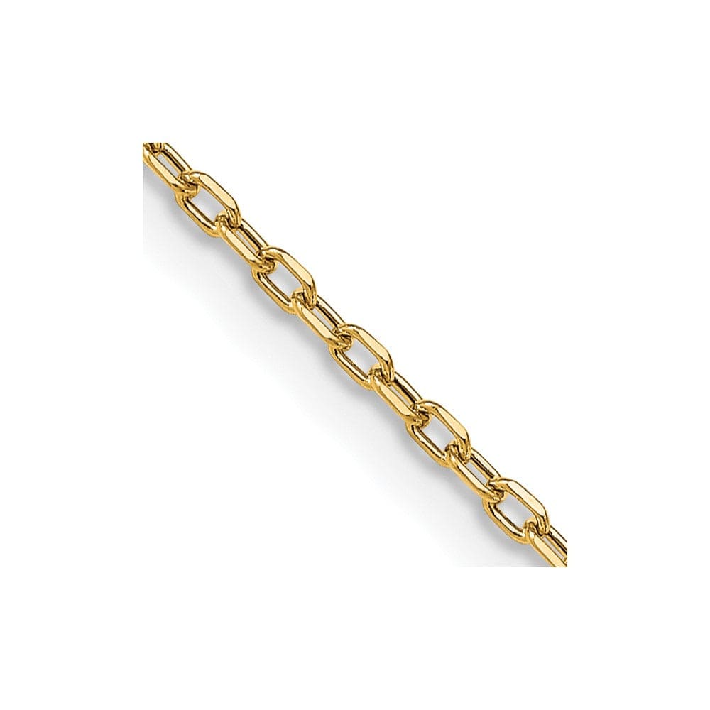 24 / 3 14K Yellow Gold 24 inch 3mm Semi-Solid Diamond-cut Open Link Cable with Lobster Clasp Chain