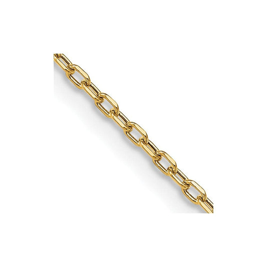 24 / 3 14K Yellow Gold 24 inch 3mm Semi-Solid Diamond-cut Open Link Cable with Lobster Clasp Chain