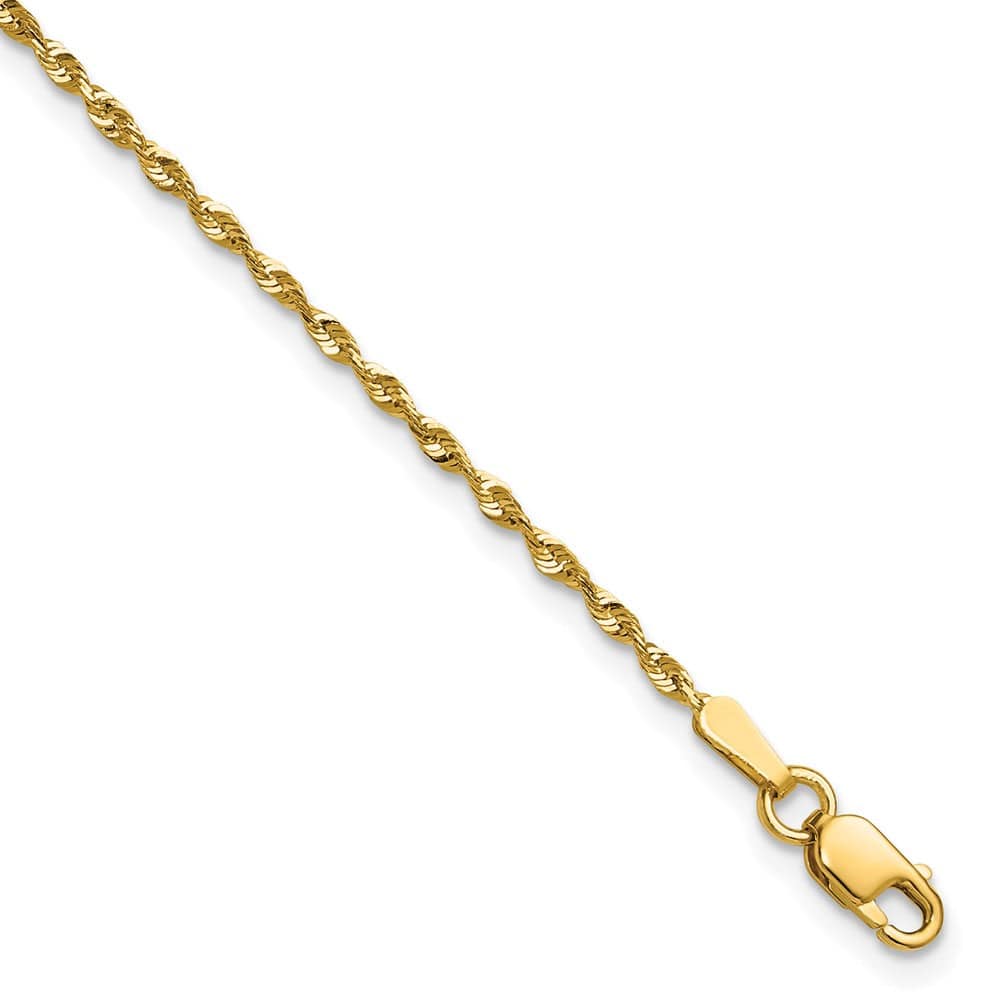 9 / 1.5 10k 1.5mm Extra-Light D/C Rope Chain Anklet
