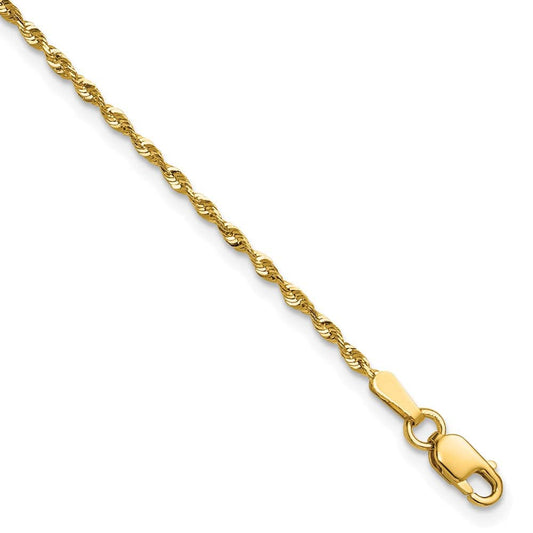 9 / 1.5 10k 1.5mm Extra-Light D/C Rope Chain Anklet