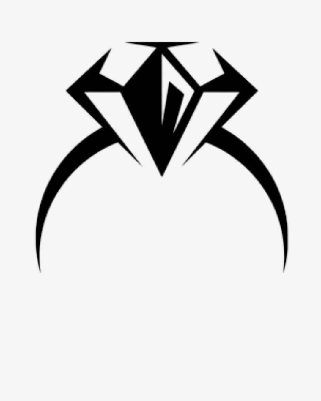 Black and white icon of a ring on a white background