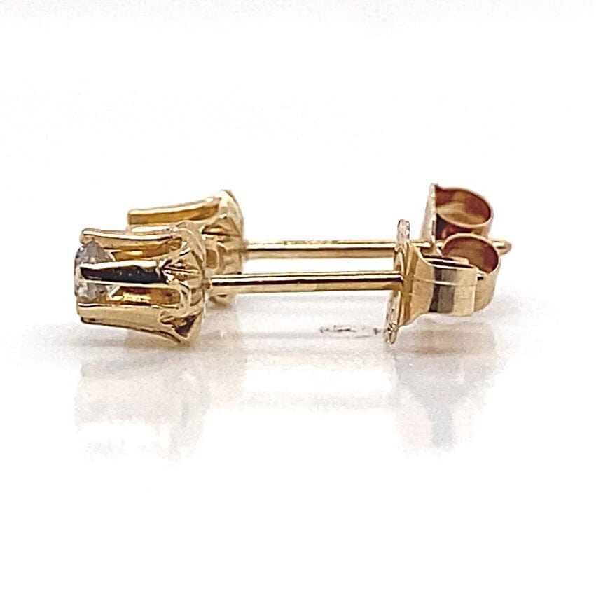 14K YELLOW GOLD .10 CT TW BUTTERCUP STUD EARRINGS