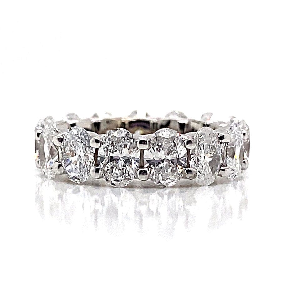 14K WHITE GOLD 5 CT TW LAB GROWN OVAL ETERNITY BAND