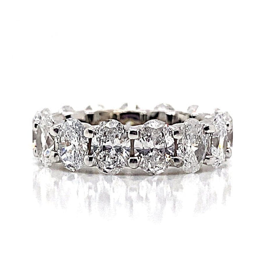14K WHITE GOLD 5 CT TW LAB GROWN OVAL ETERNITY BAND