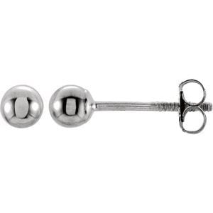 Earrings 14K White 3 mm Ball Stud Earrings