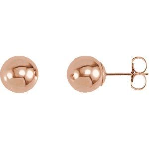 Earrings 14K Rose 7 mm Ball Earrings