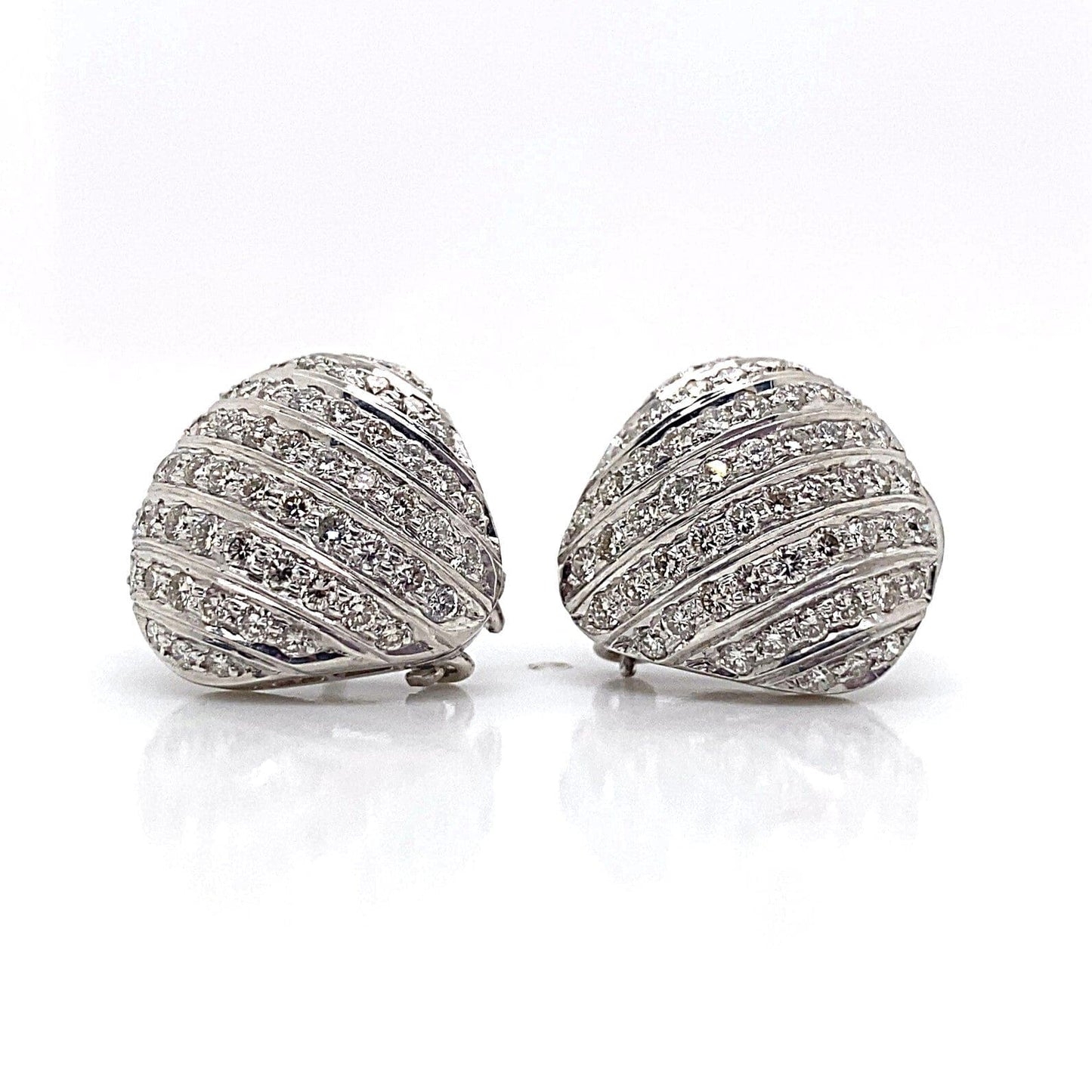 PLATINUM 1.60 CT TW NATURAL DIAMOND PAVE EARRINGS ESTATE