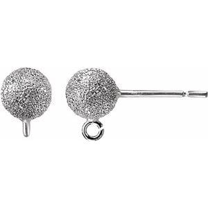 Earrings Sterling Silver 4 mm Stardust Ball Earring Top