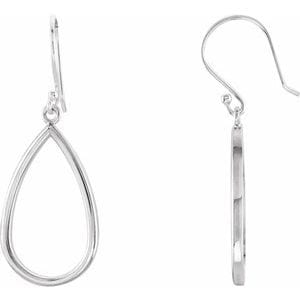 Earrings 14K White Teardrop Earrings