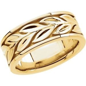 Rings 14K Yellow 8 mm Floral Band Size 8