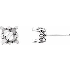Earrings Platinum 4.5 mm Round 4-Prong Scroll Setting® Earring Mounting
