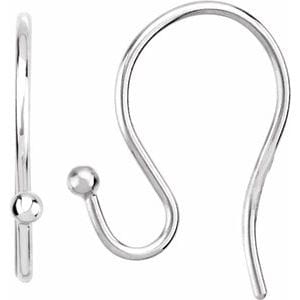 Earrings 14K White Bishop Hook Wire Earring Top