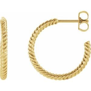 Earrings 14K Yellow Rope 17 mm Hoop Earrings
