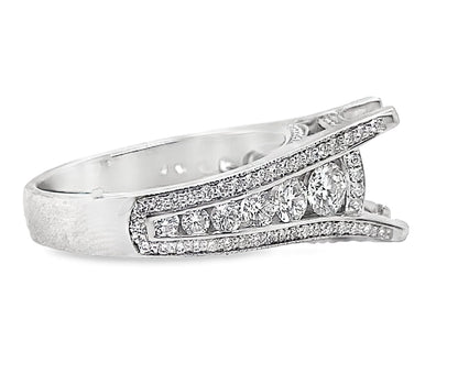 18K WHITE GOLD NO CENTER 1.75 CT NATURAL ROUND BRILLIANT DIAMOND ACCENT RING