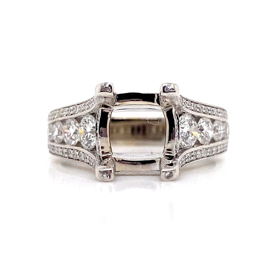 18k white gold   no center   1.75 ct tw natural round brilliant diamond accent   ring