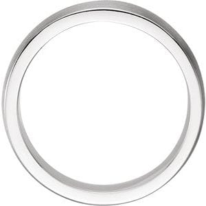 Rings 14K White/Yellow 6.75 mm Single Sided Stepped-Edge Flat Band Size 8.5