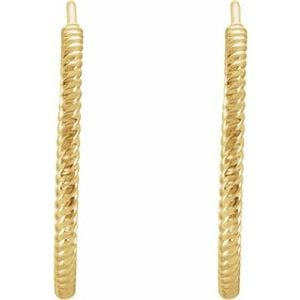 Earrings 14K Yellow Rope 21 mm Hoop Earrings