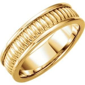 Rings 14K Yellow 7 mm Design Band Size 7
