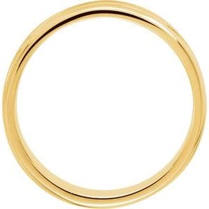 Rings 14K Yellow 8 mm Grooved Comfort-Fit Half Round Band Size 8