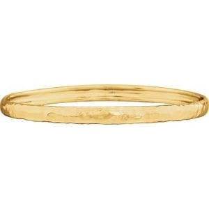 Bracelets 14K Yellow 5.1 mm Hammered Bangle 7 1/2" Bracelet