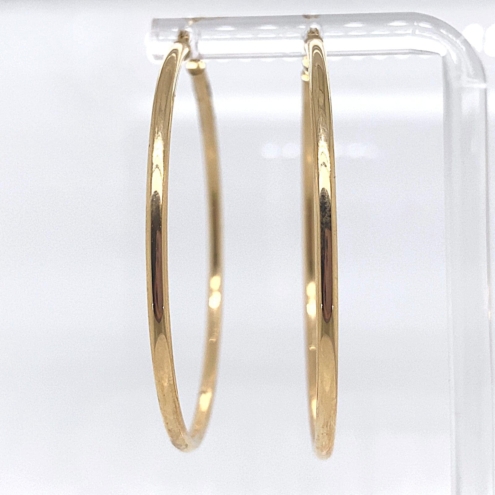 14K YELLOW GOLD 47 MM TUBE HOOP EARRINGS