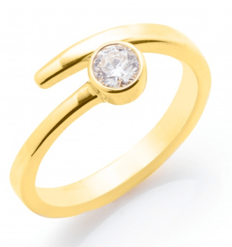 14K YELLOW GOLD 0.28CT TW G-H/SI RBC BEZEL BYPASS BAND 1D