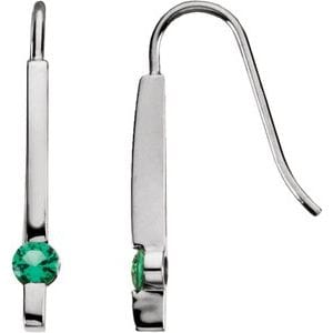 Sterling Silver 4.4 mm Round Bar Earring Mounting