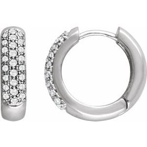 Earrings 14K White 1/3 CTW Natural Diamond Hoop Earrings