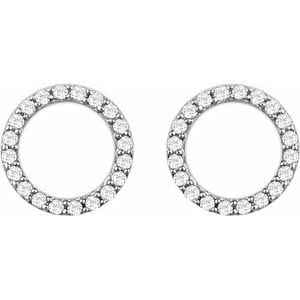 Earrings 14K White 1/5 CTW Natural Diamond Circle Earrings