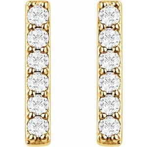 Earrings 14K Yellow 1/10 CTW Natural Diamond Bar Earrings
