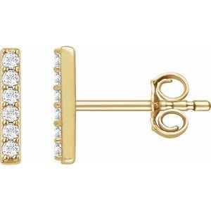 Earrings 14K Yellow 1/10 CTW Natural Diamond Bar Earrings