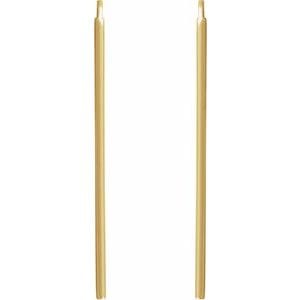 Earrings 14K Yellow Vertical Bar Earrings
