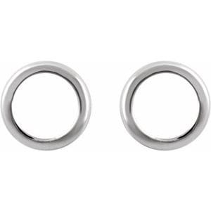 Earrings 14K White Circle Earrings