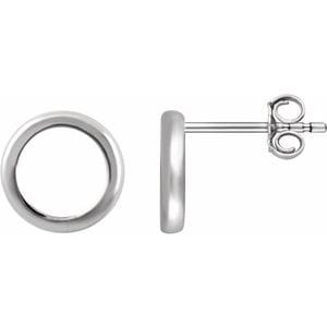 Earrings 14K White Circle Earrings
