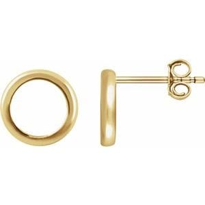 Earrings 14K Yellow Circle Earrings