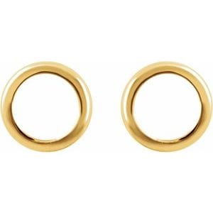Earrings 14K Yellow Circle Earrings