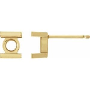 Earrings 14K Yellow 3 mm Round Channel-Set Earring Mounting